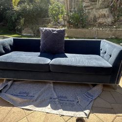 Acme Furniture Post Modern Sofa Blue Velvets