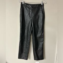 Babaton Command Cropped Mid-Rise Vegan Black Trousers
