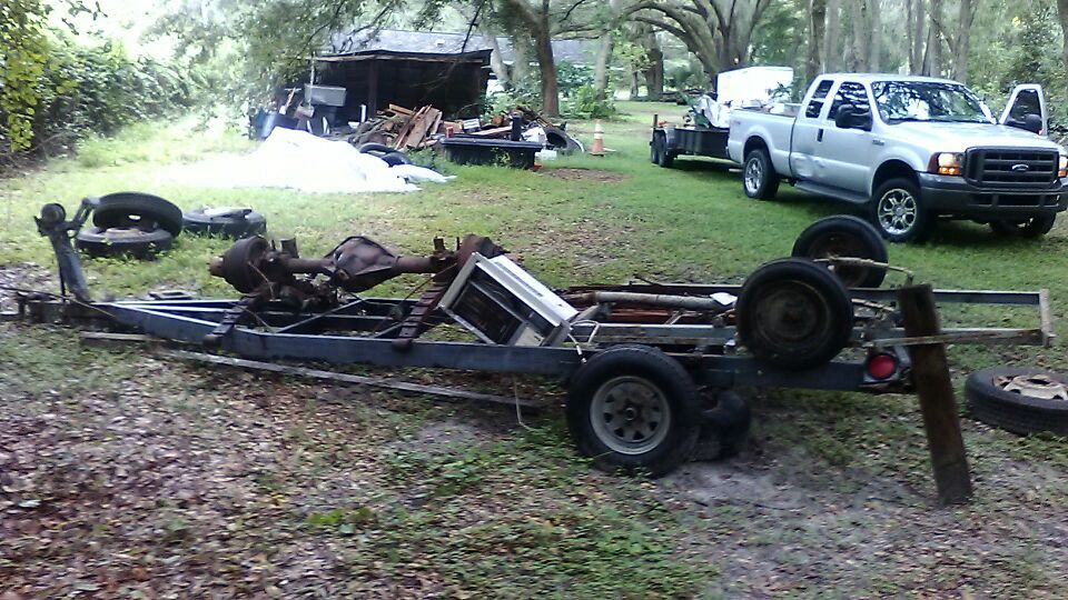 Garden tractor trailer with new tire