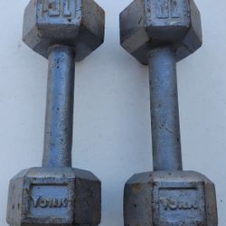 York 10 LB. Dumbbells 