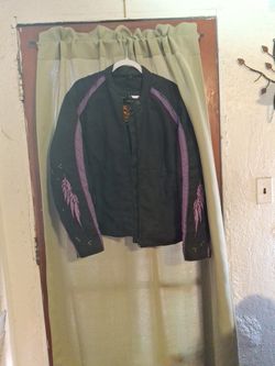 Motorcycle Jacket And Boots Purple And Black