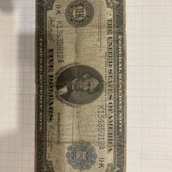 1914 Dallas Texas  Mint Large US  $5 Bill 