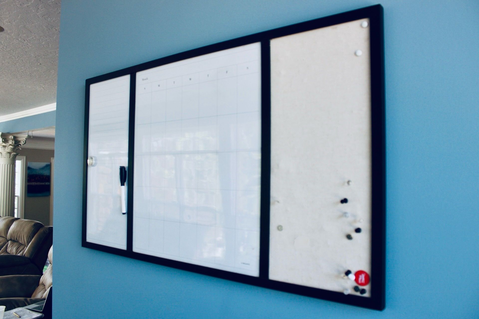 U Brands Command Center Whiteboard and Linen Bulletin Board