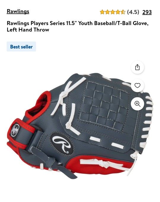 Left-handed Baseball Softball Glove 11.5"