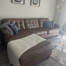 Italian Leather 2 Piece Couch 