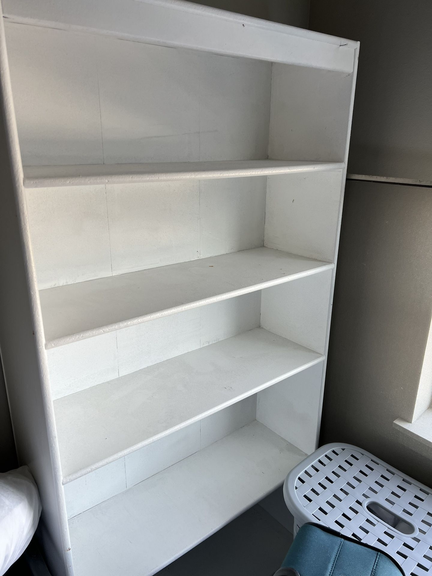 white used bookcase 