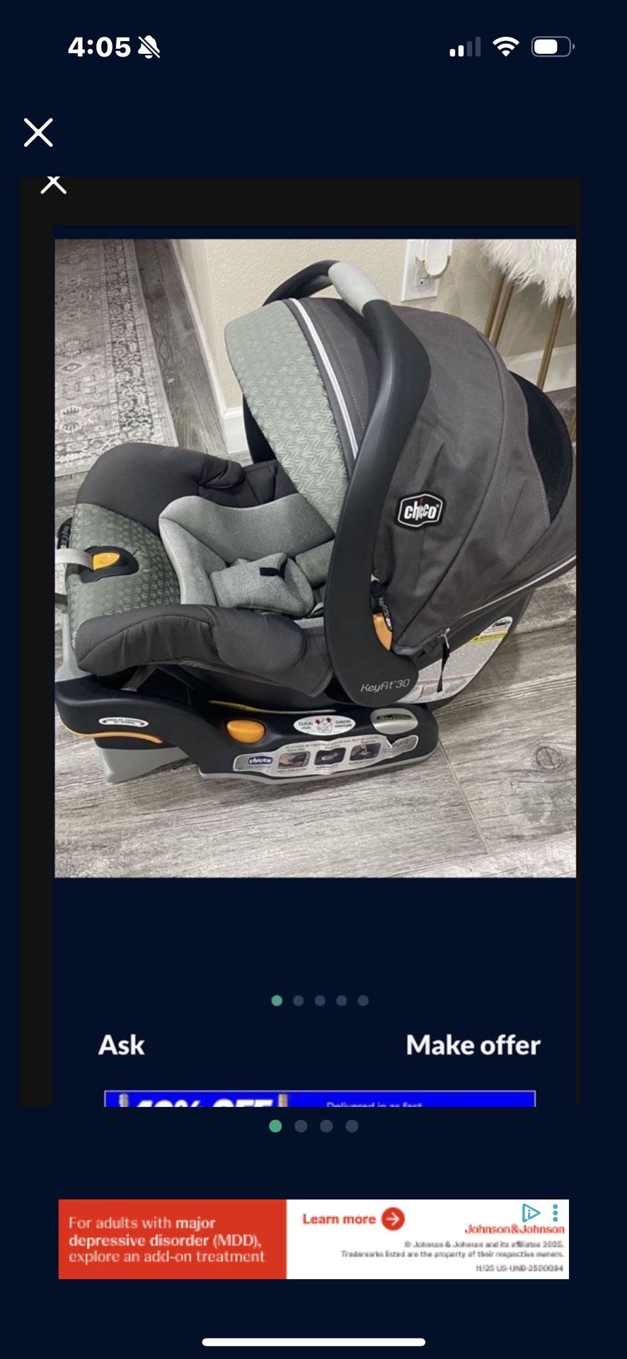 Chico Keyfit Infant Car Seat And Base 4 To 22 Lbs