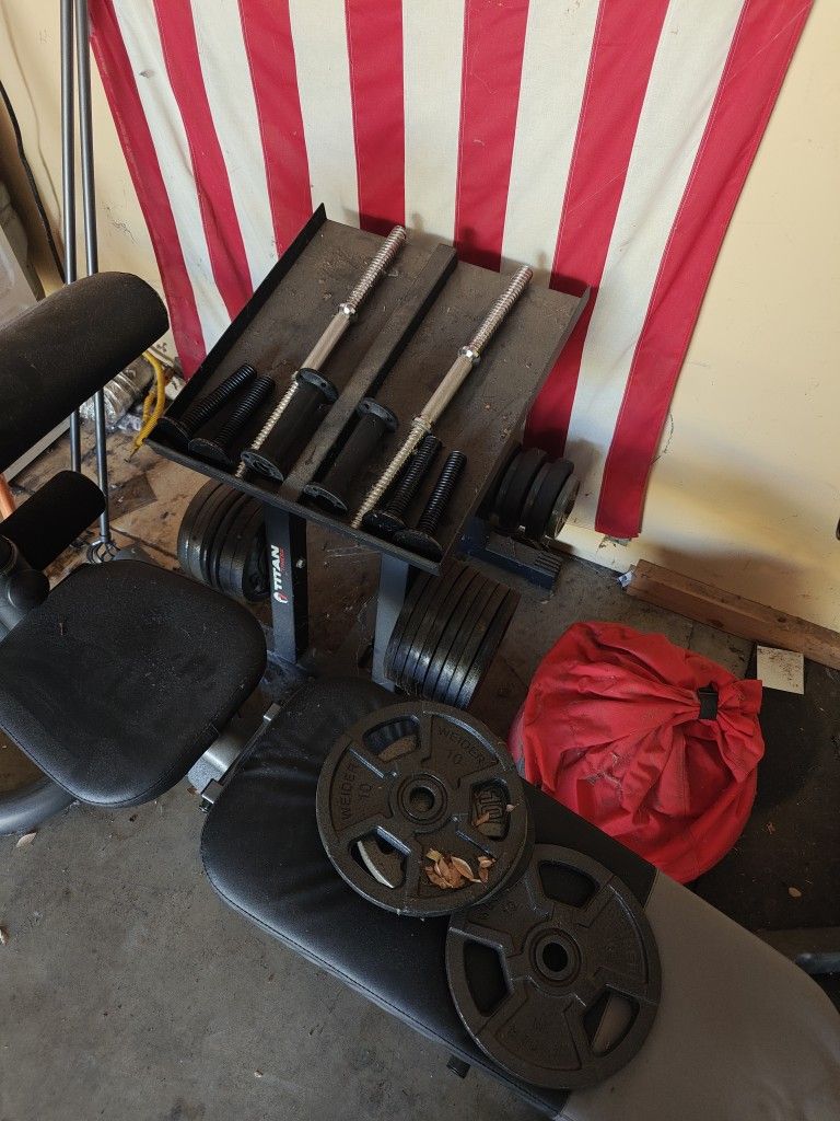Dumbbell Rack And Standard Weight Plates