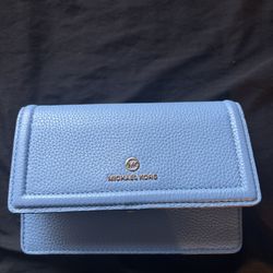light blue michael kors purse