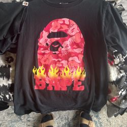 Bape Pink/Black Tee Size Small