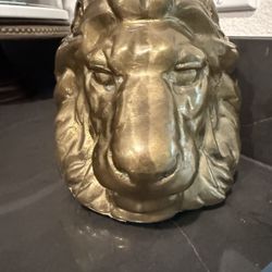Mid Century Modern Heavy Brass Lion  Amazing Piece