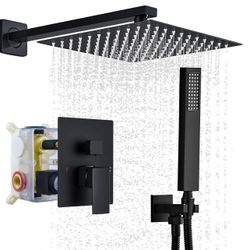 12 Inch Shower Faucet Set, All-Metal Shower System with 60" Hose, Rain Shower Head with Handheld Spray Combo, Wall Mounted Shower Heads, High Pressure