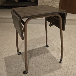 Vintage Rolling Drp Leaf Typewriter Table 