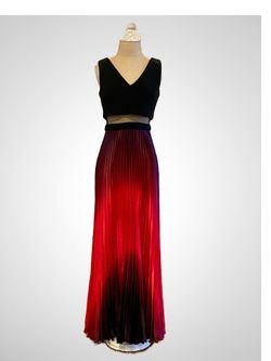 Betsy & Adam Black And Red Gradient Maxi Dress