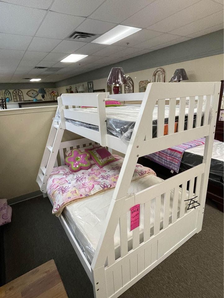 Canberra White Twin Full Bunk Bed $10 Down Payment And Financing Available