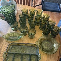 Vintage Green Glass Collection 