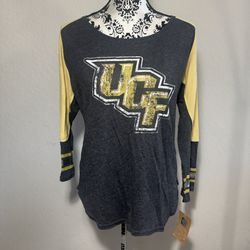 UCF Knights Women’s SweatShirt Size XL Gray Gold Long Sleeve Rivalry Threads 91
