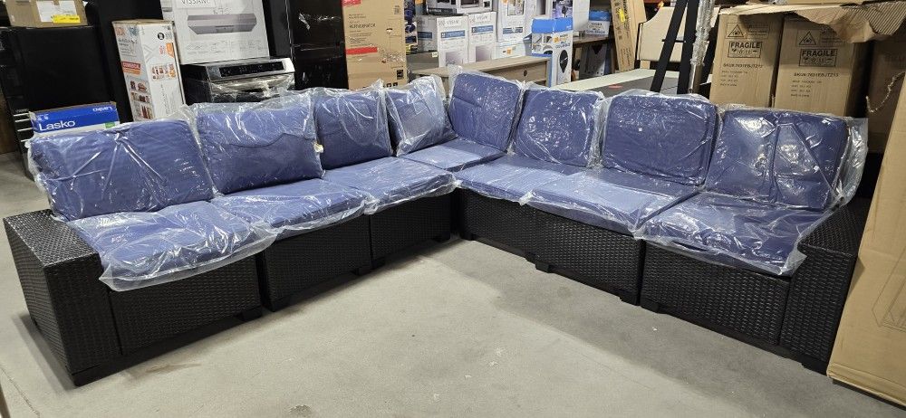7 Piece Wicker Patio Sets New