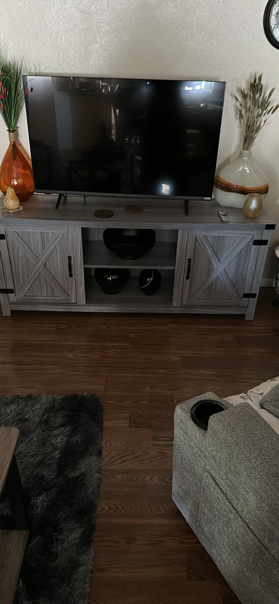 Gray Tv Cabinet With Storage