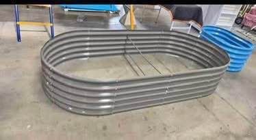 New in Box 8X4X1.5 ft Galvanized Raised Garden Beds Outdoor, Oval Large Metal Planter Box