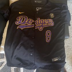 Authentic Kobe Bryant Nike Dodgers Baseball Jersey With Lakers Colors