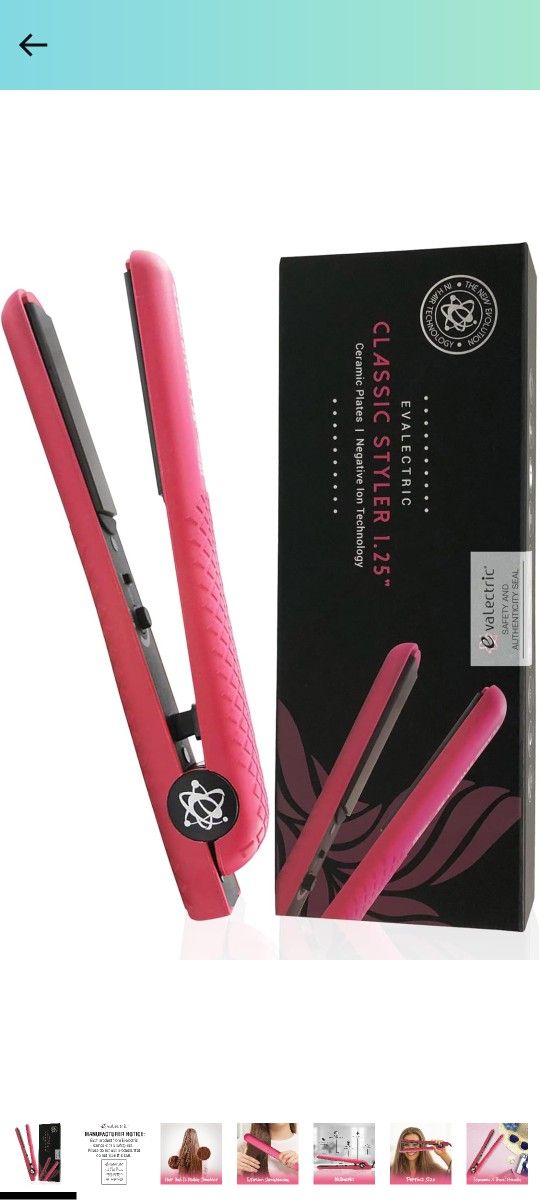 Evalectric Classic Styler Hair Straightener - Pink 1.25 Inch