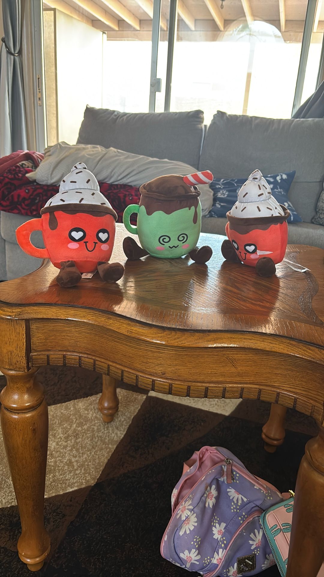 Three Coffees Plush With Compliments On The Back