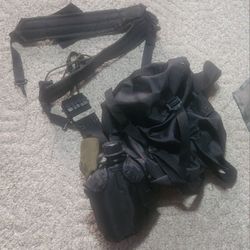 Black Military Bag With Decanter