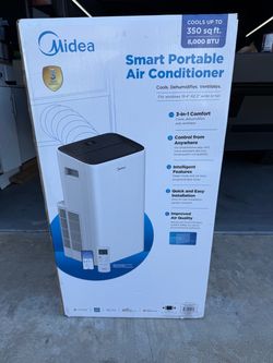 New! Midea 8,000 BTU Smart Portable Air Conditioner  with Remote, 3 Speeds, Dual Filter, Wi-Fi