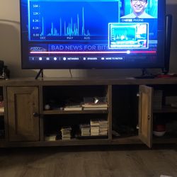 TV Entertainment Coffee Table Stand Luxury High End Gray Rustic Sturdy Furniture