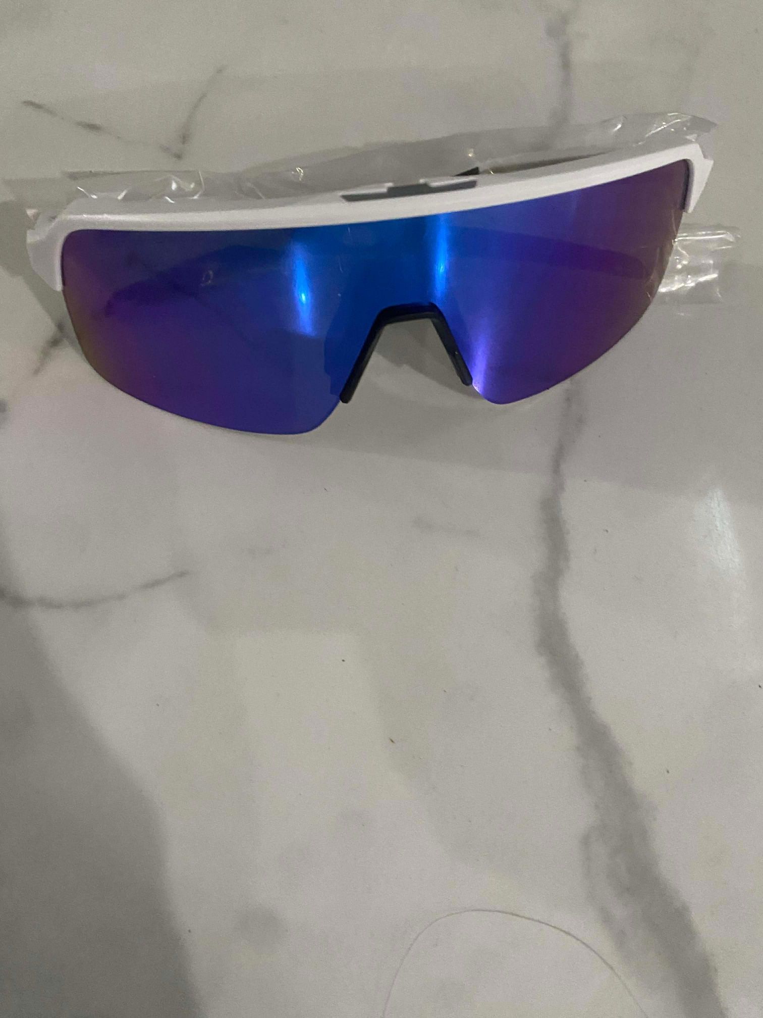 Oakley Sutro Sunglasses - White Frame Sapphire Blue Lens