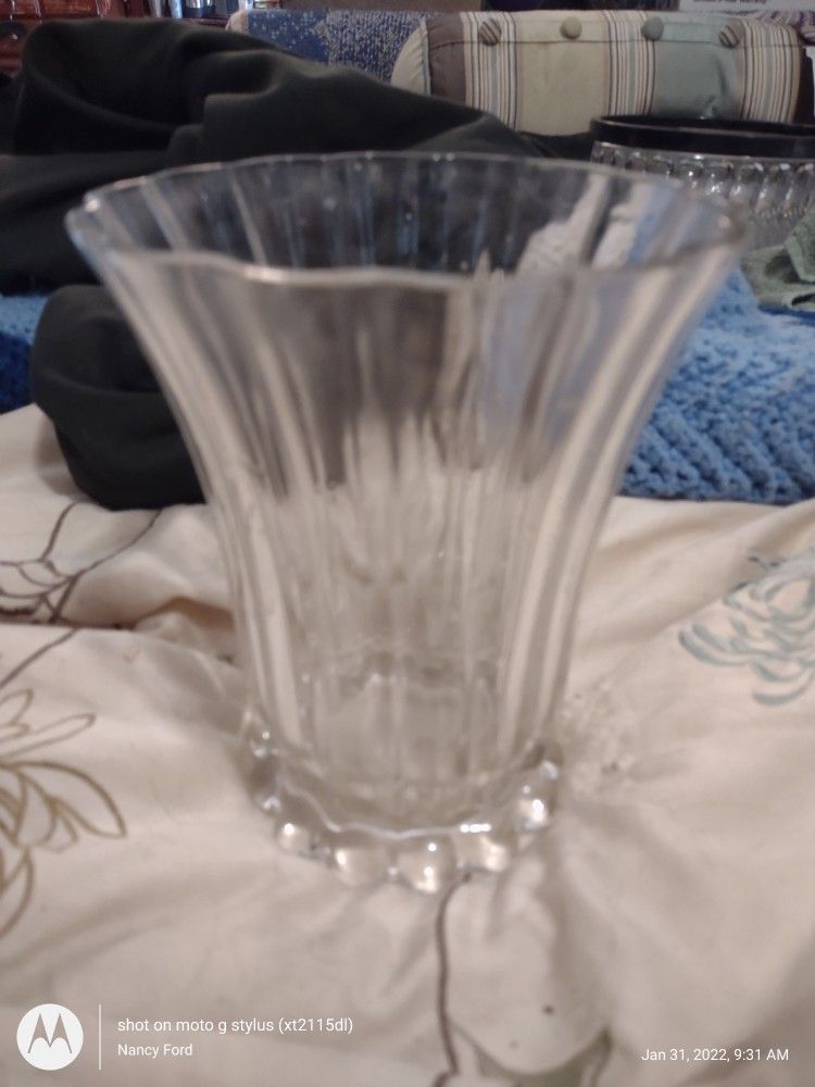 Vintage Tall Crystal Vase