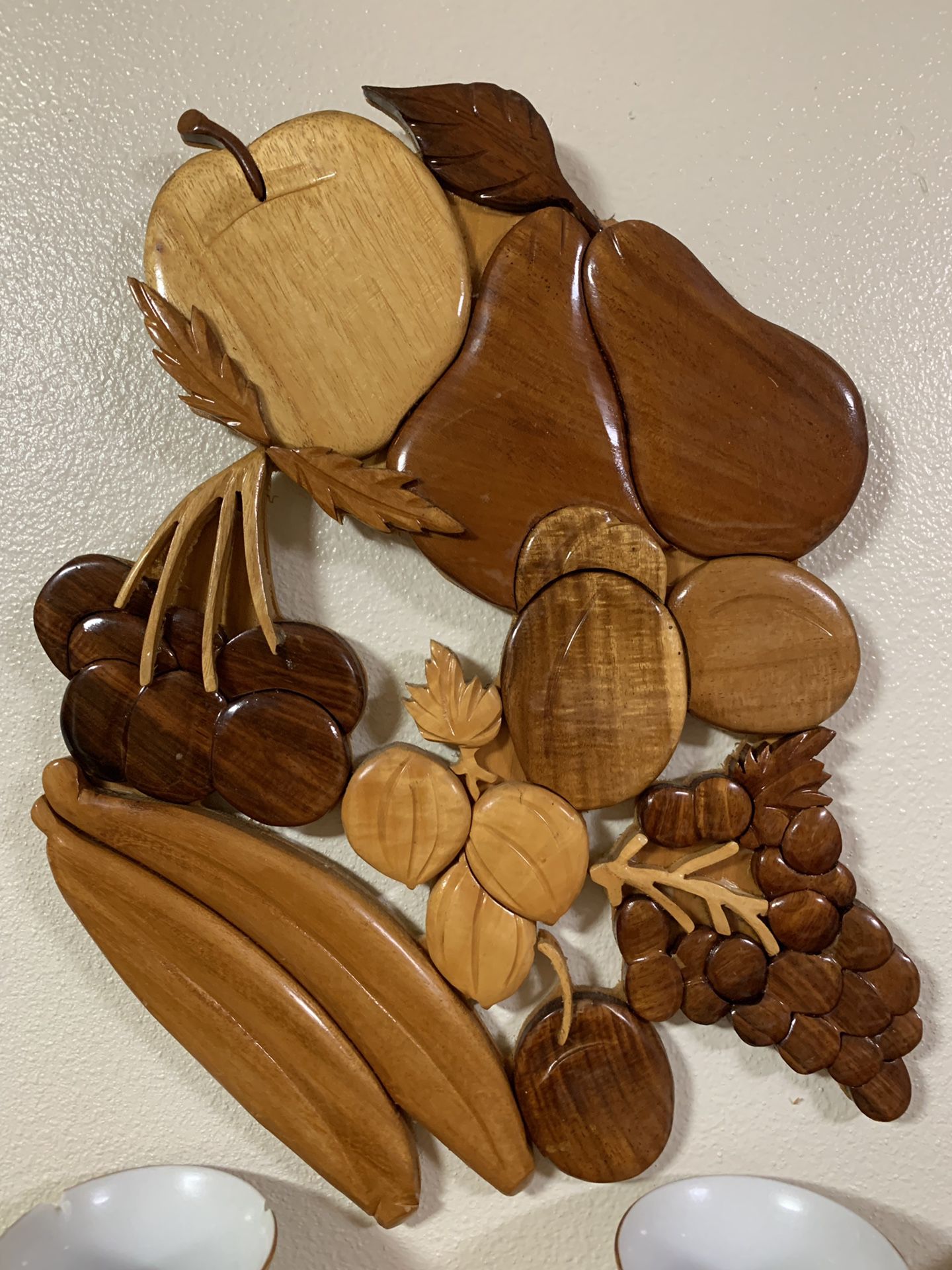 Carved wood wall decor for kitchen .
