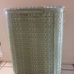 Vintage Mint Wicker hamper