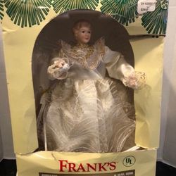 Frank’s 14" VTG Fiber Optic Angel Christmas Tree Topper/Table Piece-Beautiful!