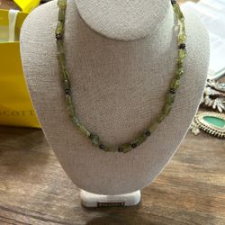 Handmade Jade and Sterling Silver Beaded Necklace – Natural Green Gemstones