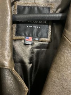 Brown leather blazer 4x