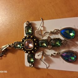Multi  Color Cross Earring Combo 