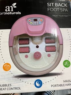 ArtNaturals Sit Back Foot Spa Foot Bath Bubbles Temp Control Digital Pink/White
