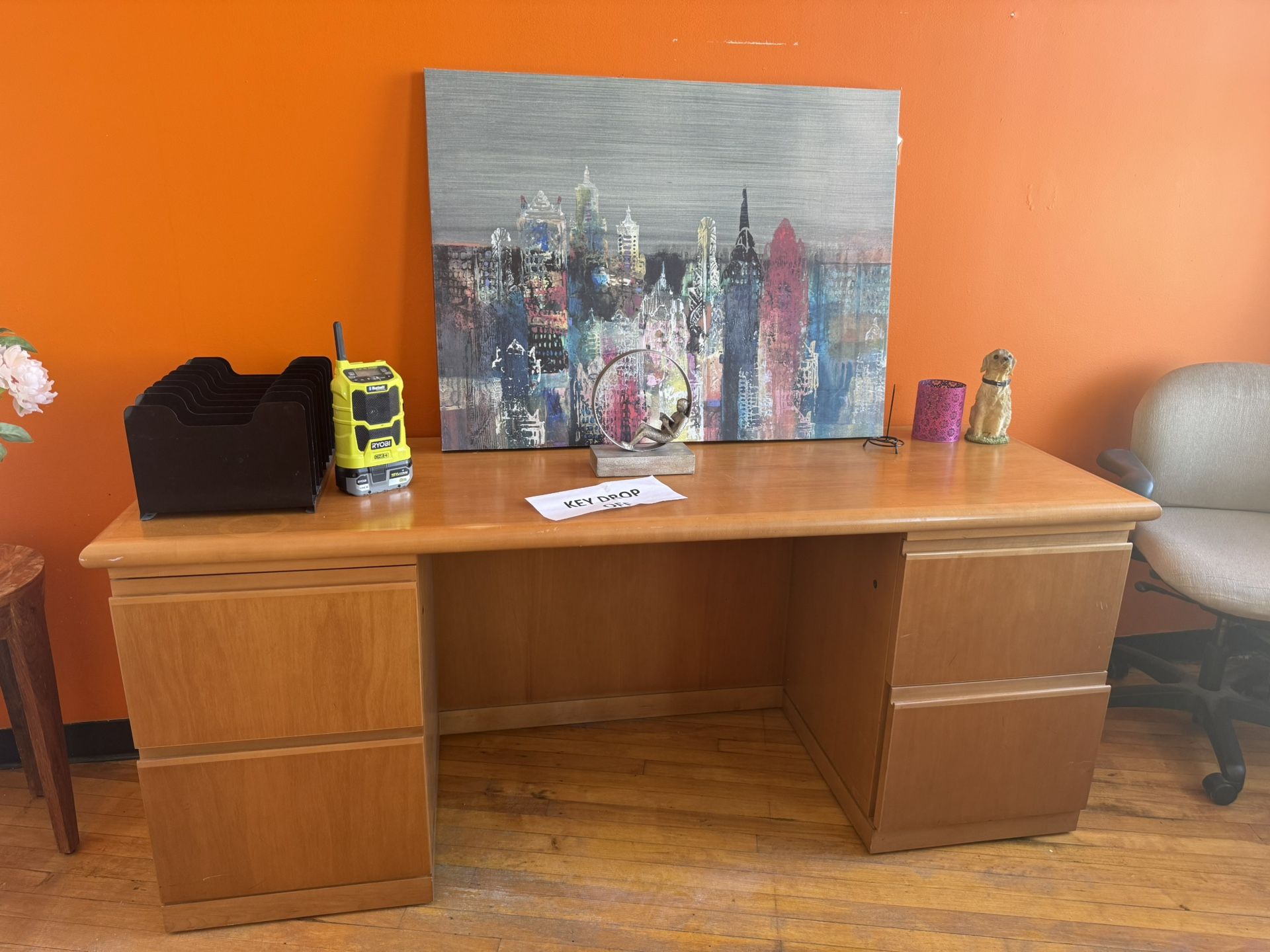 Wooden Office Desk - 6'7" Length