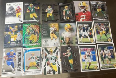 18 Card lot Green Bay Packers lot Tucker Kraft Rc Christian Watson Rc Aaron Rodgers Josh Jacobs Jordan Love etc . Green Prizm 2024 Prestige 2024 Score