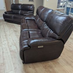 Costco Aleena Reclining Couch And Loveseat With USB. Lightly Used