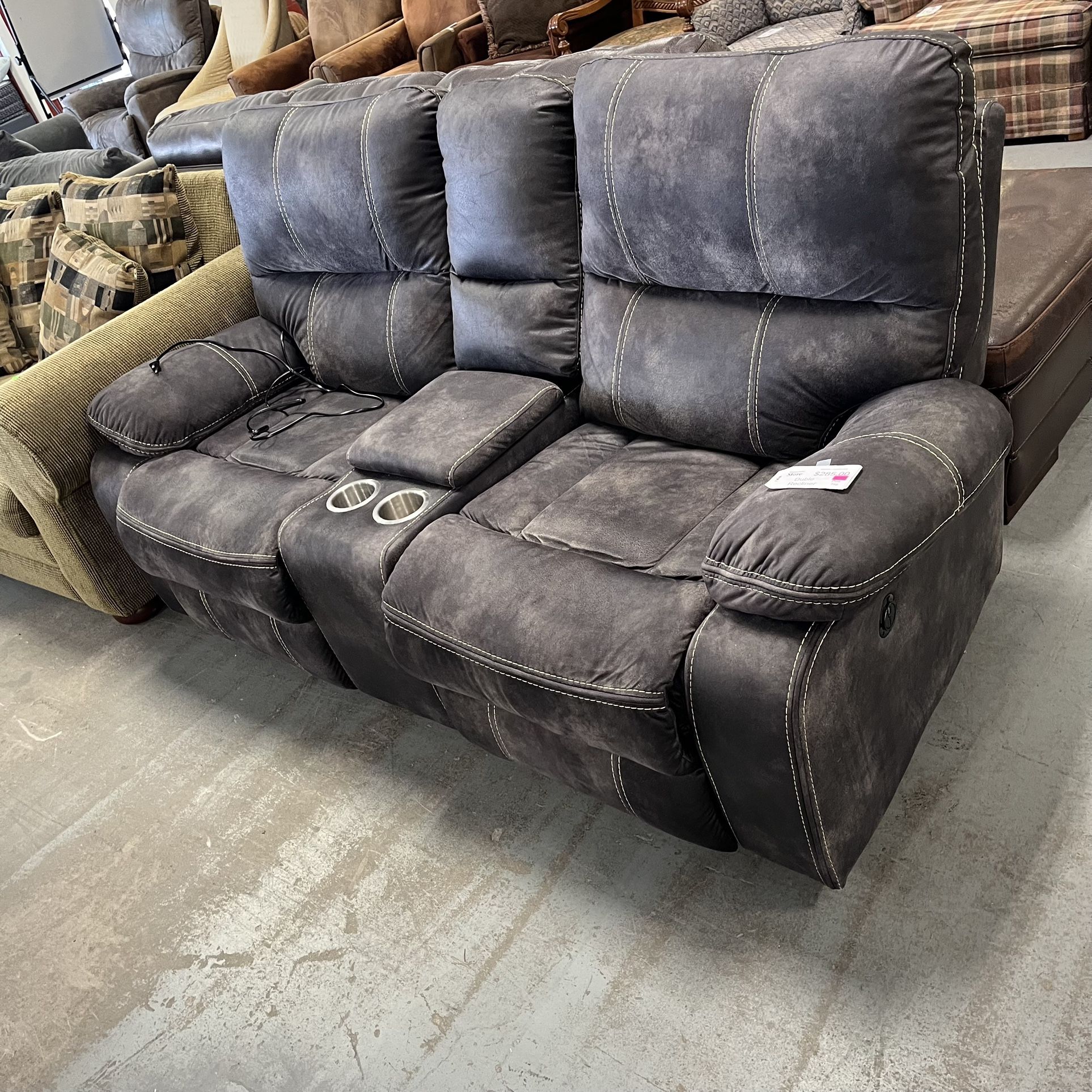 Grey Double Recliner Couch (in Store)