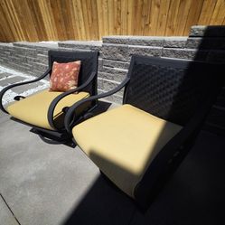 Swivel Rocker Patio Chairs & Side Table