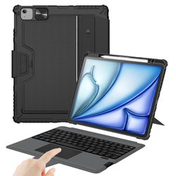 Nillkin Keyboard Case for iPad Air 13-inch (M3 2025/M2 2024), iPad Pro 12.9-inch (6th/5th/4th/3rd Gen) Rugged Case with Detachable Keyboard, Magic Tra