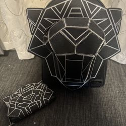 Black Panther Loungefly Backpack & Wallet