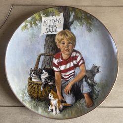 Vintage Reco Decorative Plate – Kittens for Sale by John McClelland (1980) – “World of Children” Series – Plate No. 1476