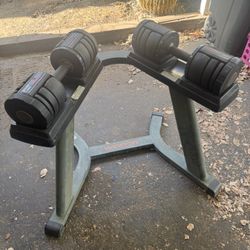 Weider Speed weight Adjustable Dumbbells And Stand