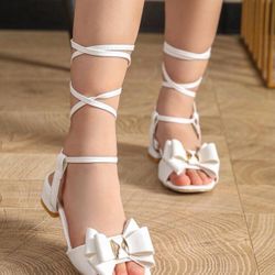 Girls Lace Up High Heels 