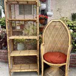 Peacock Chair & Shelf